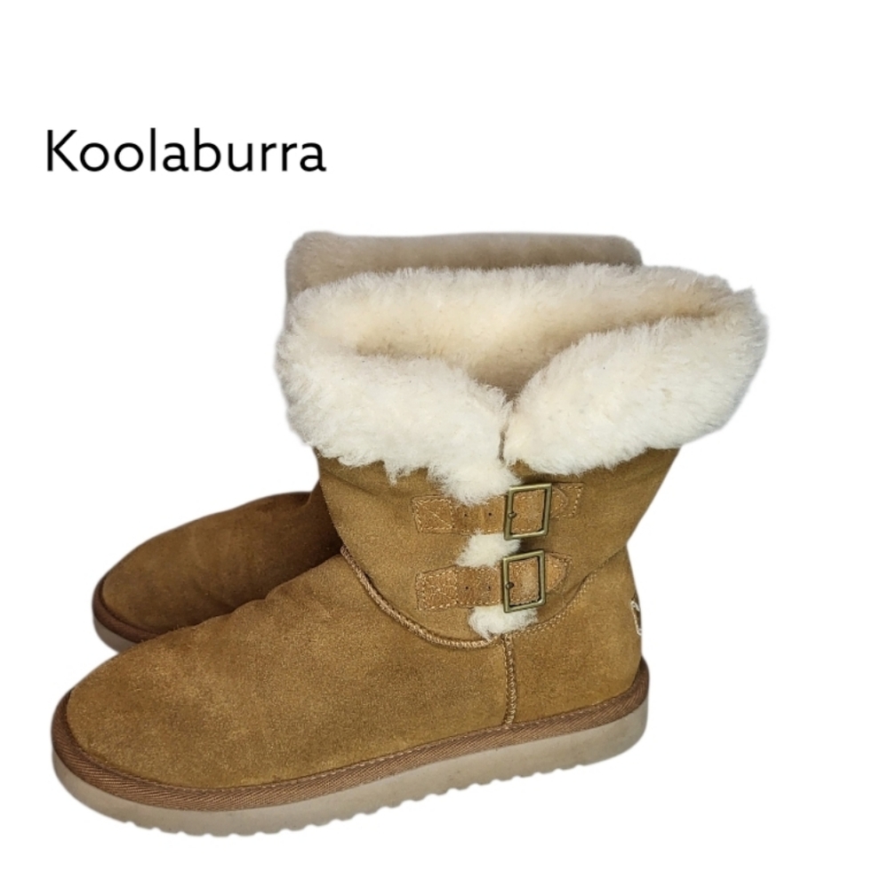 Koolaburra UGG Sulana Chestnut Brown Suede Winter Boot Shearling Fur Women 8 - Picture 4 of 9